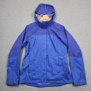 REI Co-Op Rainier Rain Jacket Womens Medium Blue Peak 2.5L Full Zip Hiking